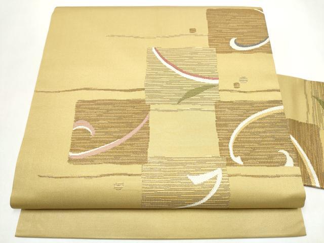 平和屋着物●九寸名古屋帯 唐草文 金糸 正絹 逸品 CABJ8531hy