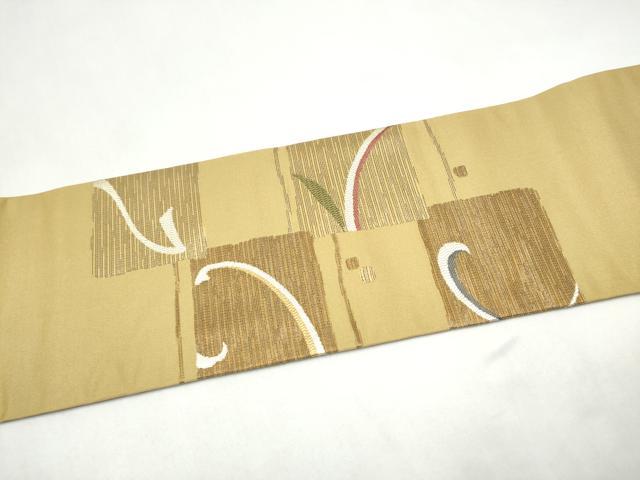 平和屋着物●九寸名古屋帯 唐草文 金糸 正絹 逸品 CABJ8531hy