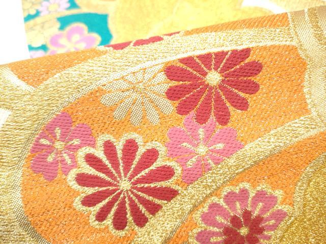 平和屋着物●六通柄袋帯 流水舞花文 金糸 正絹 逸品 CABJ8562hy