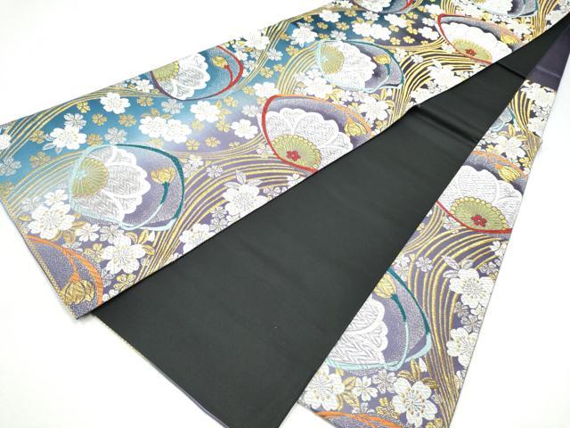 平和屋着物●六通柄袋帯 唐織 舞桜文 金銀糸 正絹 逸品 CABJ8566hy
