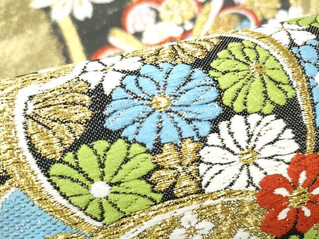 平和屋着物●六通柄袋帯 舞桜文 金糸 正絹 逸品 CABJ8575hy