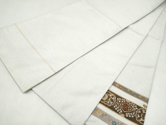 平和屋着物●爪搔き本綴れ 太鼓柄袋帯 横段花文 金銀糸 正絹 逸品 CABJ8591hy
