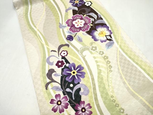 平和屋着物●太鼓柄 京袋帯 立涌花文 正絹 逸品 CABJ8592hy