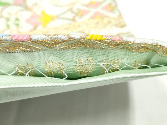 平和屋着物●龍村晋謹製 全通柄袋帯 天平瑞禽錦 金糸 正絹 逸品 CABJ8594hy