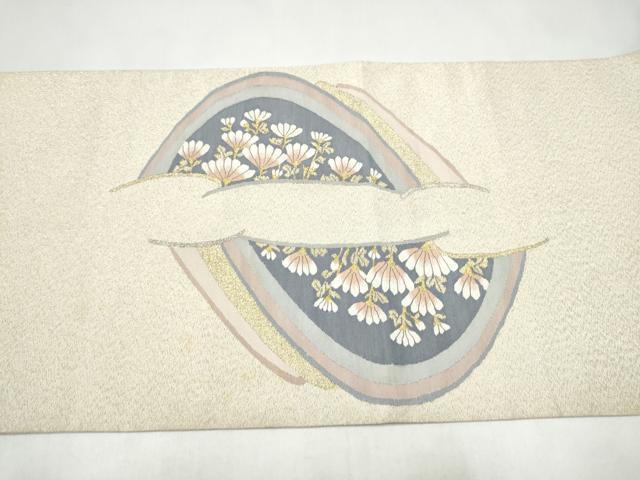 平和屋着物●爪搔き本綴れ 太鼓柄袋帯 裏菊 金銀糸 正絹 逸品 CABJ8607hy