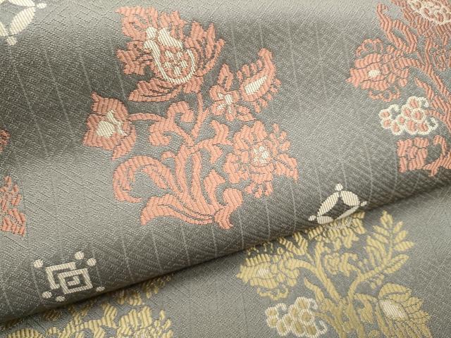 平和屋着物●九寸名古屋帯 吉祥更紗花文 正絹 逸品 CABJ8614hy