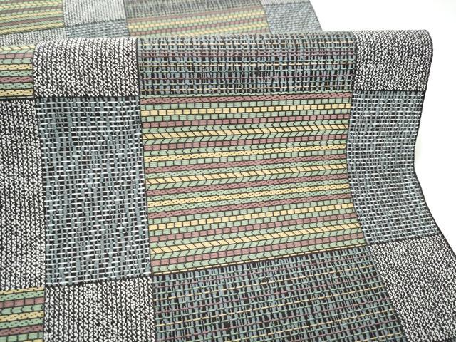 平和屋着物●本場筑前博多織 八寸名古屋帯 変わり市松霞文 正絹 逸品 CABJ8645hy