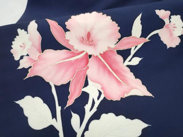平和屋着物●塩瀬 九寸名古屋帯 枝花文 金彩 正絹 逸品 CABJ8667hy