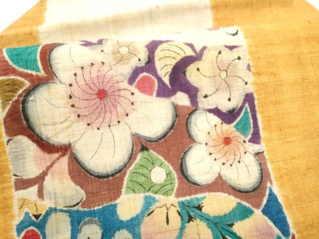 平和屋着物●九寸名古屋帯 紬地 絞り 辻が花 正絹 逸品 CABJ8669hy