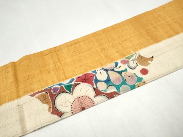平和屋着物●九寸名古屋帯 紬地 絞り 辻が花 正絹 逸品 CABJ8669hy