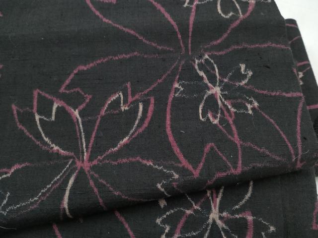 平和屋着物●つけ帯 紬地 舞桜文 正絹 逸品 CABJ8681hy