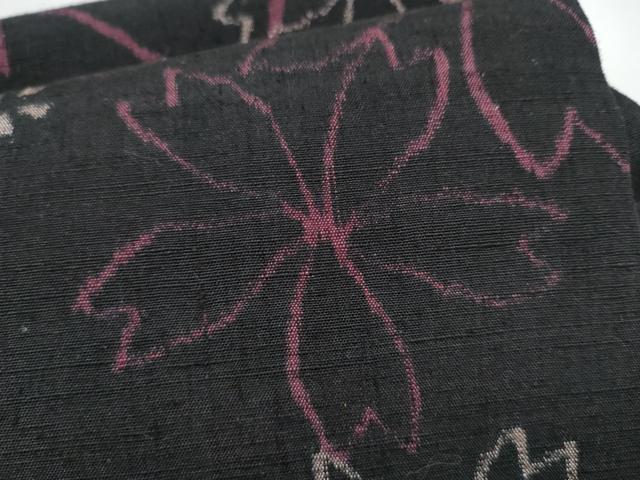 平和屋着物●つけ帯 紬地 舞桜文 正絹 逸品 CABJ8681hy