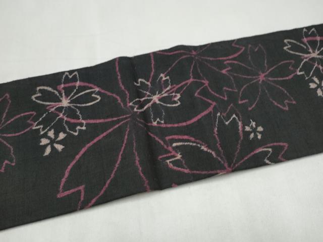 平和屋着物●つけ帯 紬地 舞桜文 正絹 逸品 CABJ8681hy