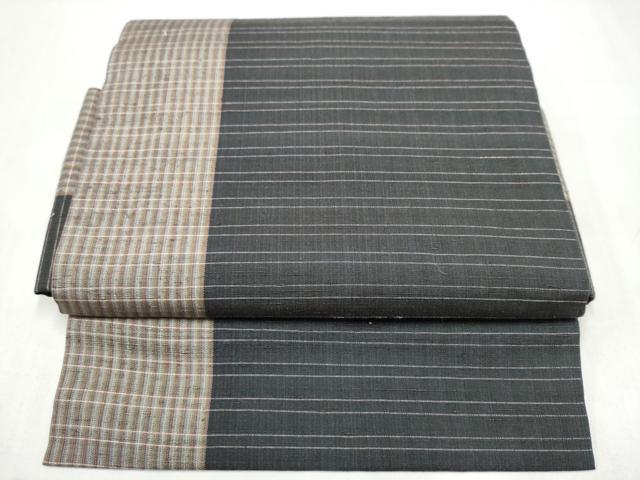 平和屋着物●つけ帯 紬地 間道 正絹 逸品 CABJ8682hy