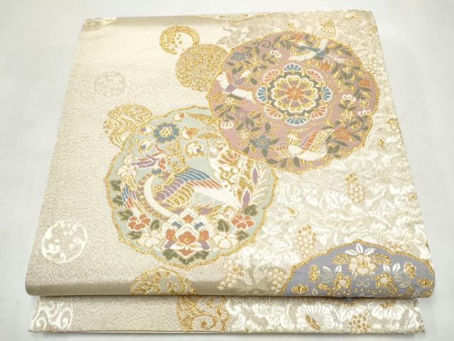 平和屋着物●六通柄袋帯 唐織 香貴錦 金糸 正絹 逸品 CABJ8696hy