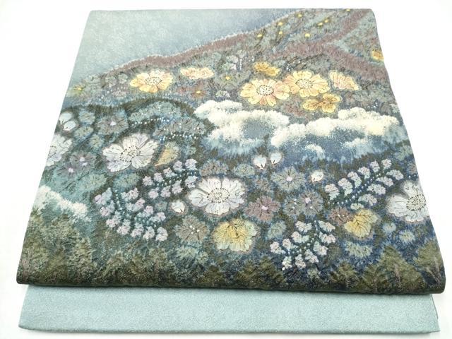 平和屋着物●吉乃一廉 幻の辻が花 太鼓柄袋帯 絞り 金通し地 正絹 逸品 CABJ8697hy