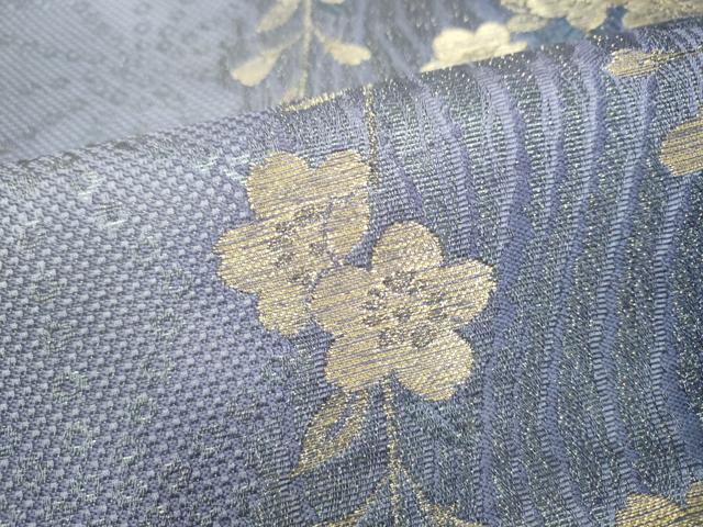 平和屋着物●六通柄袋帯 枝垂れ桜文 金糸 正絹 逸品 CABJ8721hy