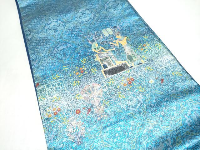 平和屋着物●太鼓柄袋帯 壁画文様 金彩 正絹 逸品 CABJ8726hy