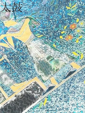 平和屋着物●太鼓柄袋帯 壁画文様 金彩 正絹 逸品 CABJ8726hy