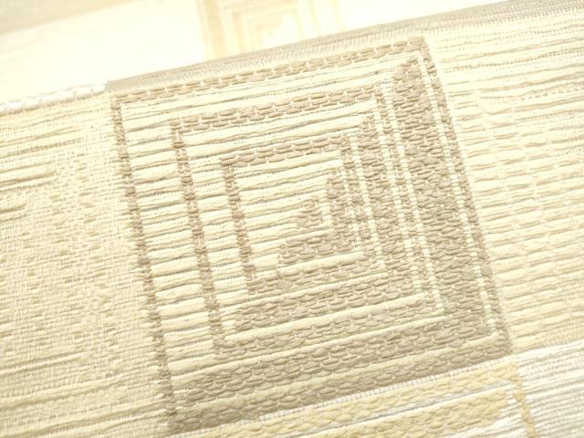 平和屋着物●ファッションデザイナー 花井幸子 六通柄袋帯 モール織 幾何学文様 正絹 逸品 CABJ8734hy