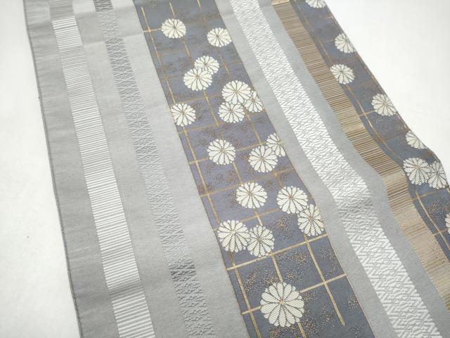 平和屋着物●本場筑前博多織 両面 六通柄 京袋帯 筑紫袋 粋 金銀糸 正絹 逸品 CABJ8737hy