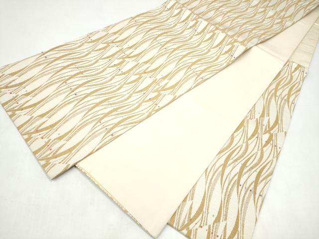 平和屋着物●六通柄袋帯 幾何学文様 正絹 逸品 CABJ8746hy