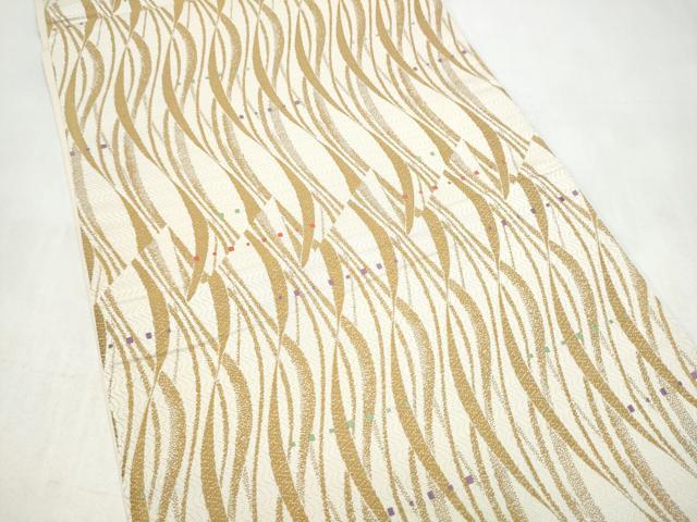 平和屋着物●六通柄袋帯 幾何学文様 正絹 逸品 CABJ8746hy