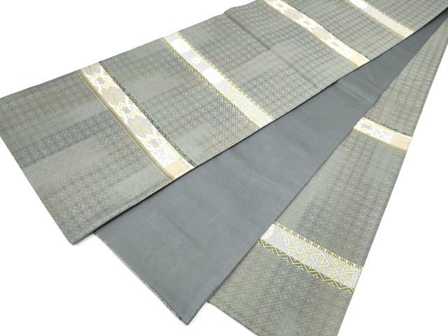 平和屋着物●六通柄袋帯 唐織 横段花文 金糸 正絹 逸品 CABJ8747hy