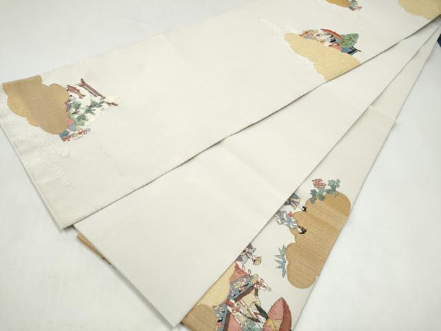 平和屋着物●六通柄袋帯 綴れ 祇園礼図 金銀糸 正絹 逸品 CABJ8756hy
