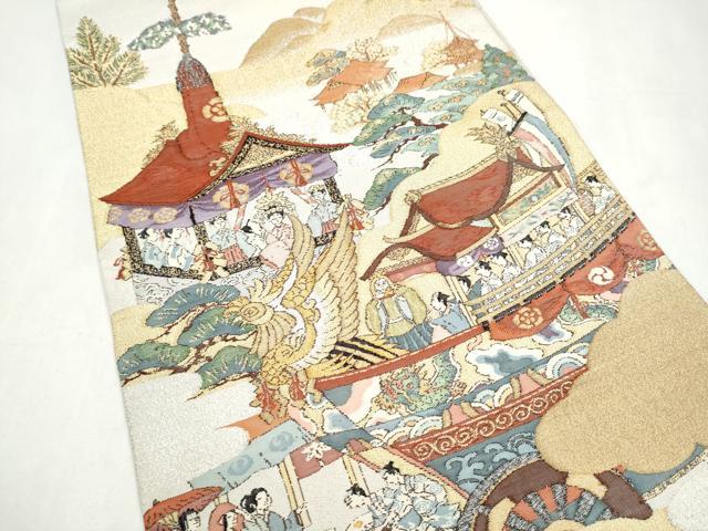 平和屋着物●六通柄袋帯 綴れ 祇園礼図 金銀糸 正絹 逸品 CABJ8756hy