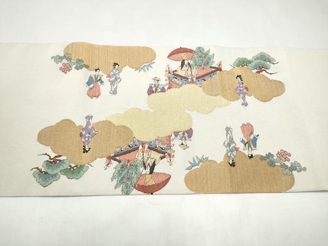 平和屋着物●六通柄袋帯 綴れ 祇園礼図 金銀糸 正絹 逸品 CABJ8756hy