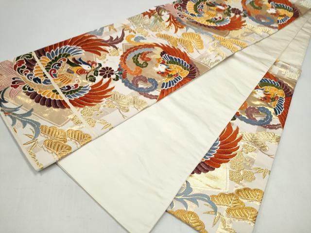 平和屋着物●六通柄袋帯 唐織 松竹梅鳳凰文 金銀糸 正絹 逸品 CABJ8786hy