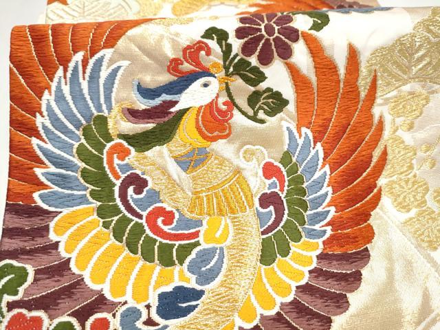 平和屋着物●六通柄袋帯 唐織 松竹梅鳳凰文 金銀糸 正絹 逸品 CABJ8786hy