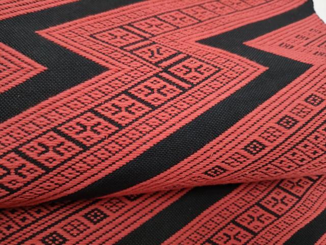 平和屋着物●こぎん刺し 八寸名古屋帯 幾何学文様 綿 逸品 CABJ8798hy
