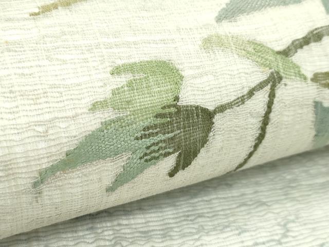 平和屋着物*夏物 太鼓柄袋帯 すくい織 枝葉文 正絹 逸品 CABJ8817rv