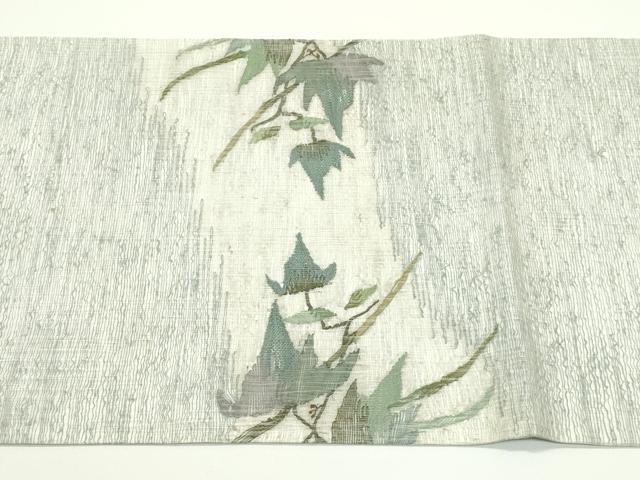 平和屋着物*夏物 太鼓柄袋帯 すくい織 枝葉文 正絹 逸品 CABJ8817rv