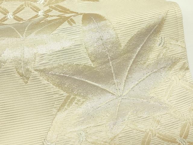 平和屋着物*夏物 六通柄袋帯 楓籬文 金銀糸 正絹 逸品 CABJ8819rv