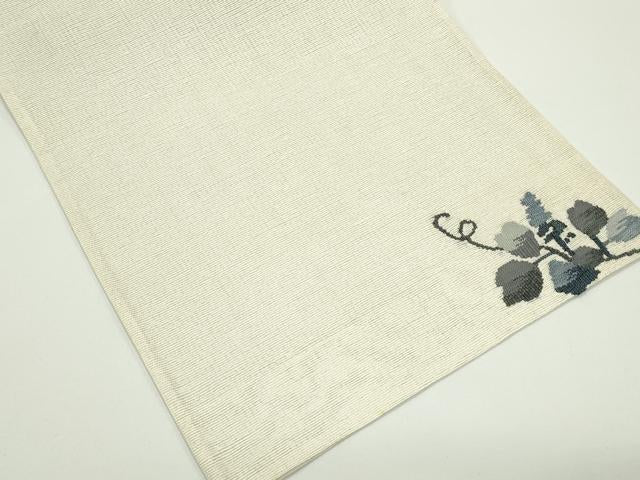平和屋着物*夏物 太鼓柄袋帯 すくい織 兎蔦の葉文 正絹 逸品 CABJ8824rv