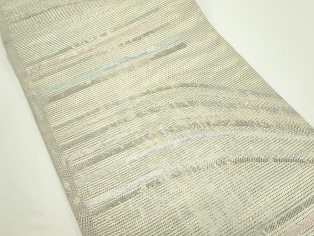平和屋着物*夏物 六通柄袋帯 横段文 金銀糸 正絹 逸品 CABJ8828rv