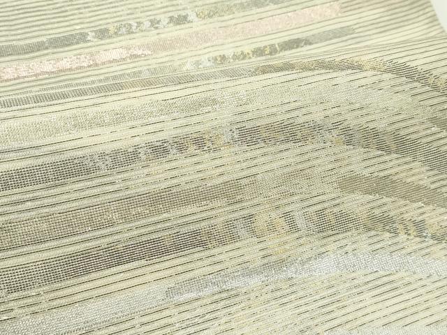 平和屋着物*夏物 六通柄袋帯 横段文 金銀糸 正絹 逸品 CABJ8828rv
