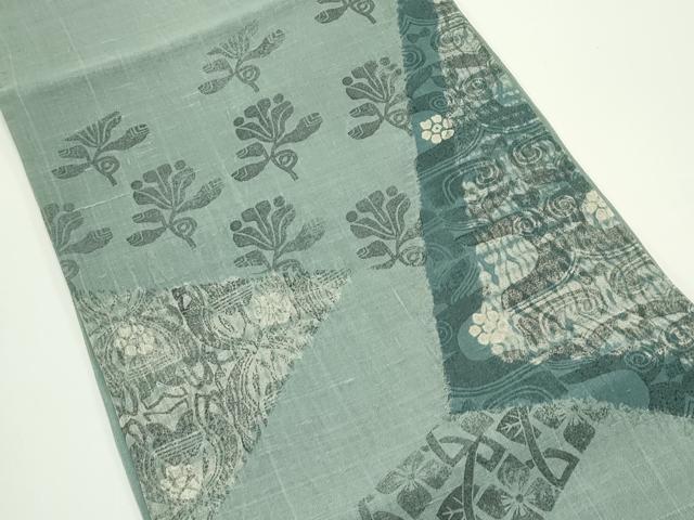 平和屋着物*夏物 太鼓柄袋帯 絞り 草花文 正絹 逸品 CABJ8832rv