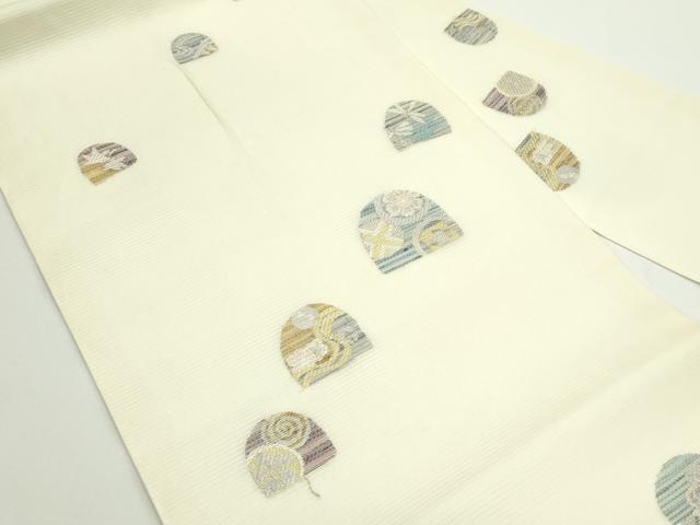 平和屋着物*夏物 九寸名古屋帯 吉祥花文 金銀糸 正絹 逸品 CABJ8842rv