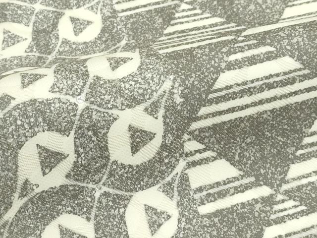 平和屋着物*夏物 九寸名古屋帯 松煙染 ラインストーン 幾何学文様 正絹 逸品 CABJ8844rv