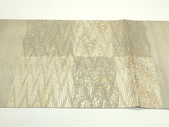 平和屋着物*夏物 太鼓柄袋帯 市松文様 金糸 正絹 逸品 CABJ8854rv