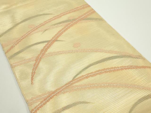 平和屋着物*夏物 六通柄袋帯 露芝文 銀糸 正絹 逸品 CABJ8857rv