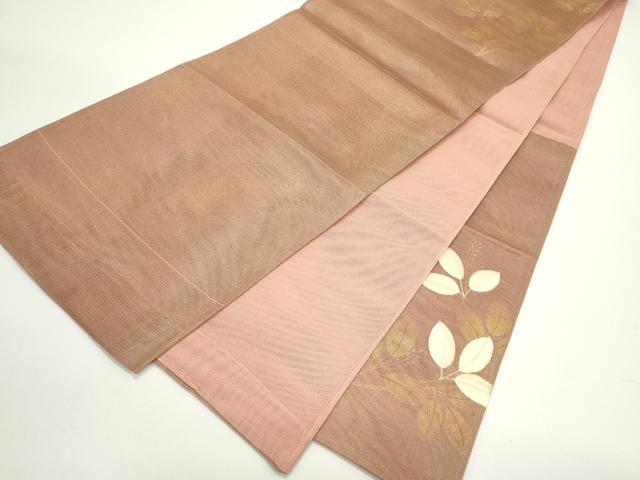 平和屋着物*夏物 太鼓柄袋帯 刺繍 萩 金彩 正絹 逸品 CABJ8859rv