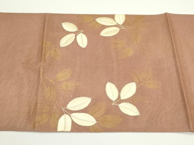 平和屋着物*夏物 太鼓柄袋帯 刺繍 萩 金彩 正絹 逸品 CABJ8859rv