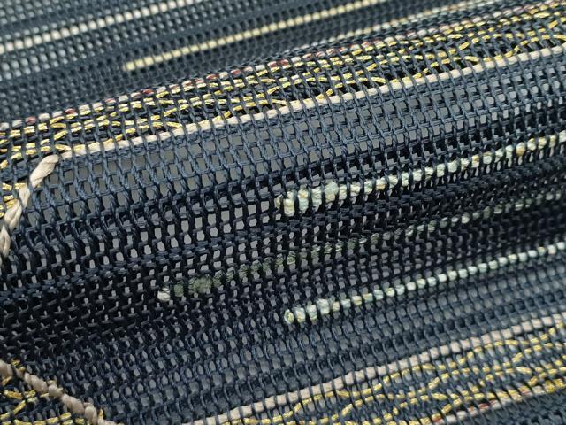 平和屋着物*夏物 八寸名古屋帯 幾何学文様 金銀糸 正絹 逸品 CABJ8865rv