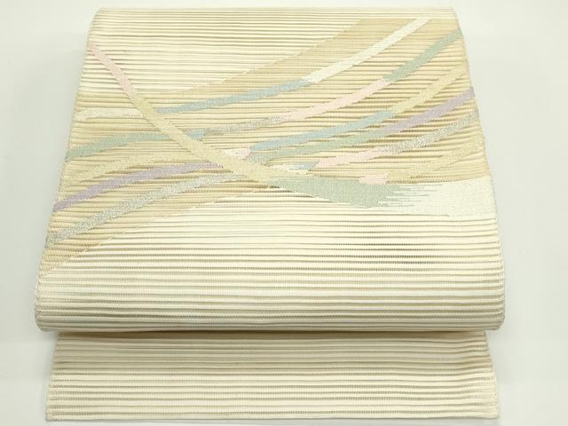平和屋着物*夏物 八寸名古屋帯 絽綴れ 霞文 銀糸 正絹 逸品 CABJ8867rv