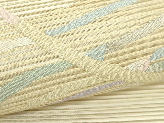 平和屋着物*夏物 八寸名古屋帯 絽綴れ 霞文 銀糸 正絹 逸品 CABJ8867rv